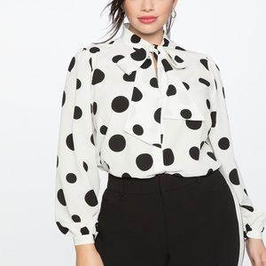 Eloquii Polka Dot Blouse